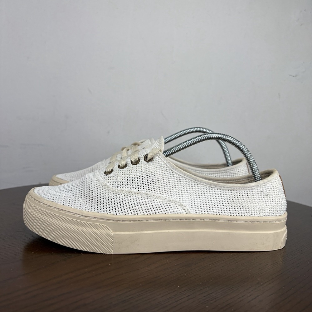 Soludos Shoes Women's 8 White Mesh Comfort Platform Sneaker Lace Up‎ Cork Insole